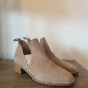 Blondo Taupe Suede Ankle Booties